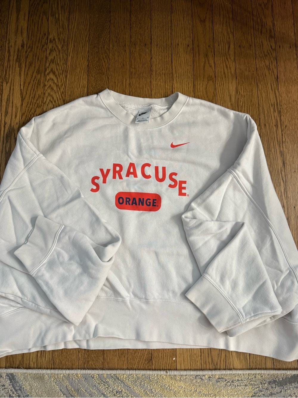 Nike White Crewneck with Syracuse Orange Logo